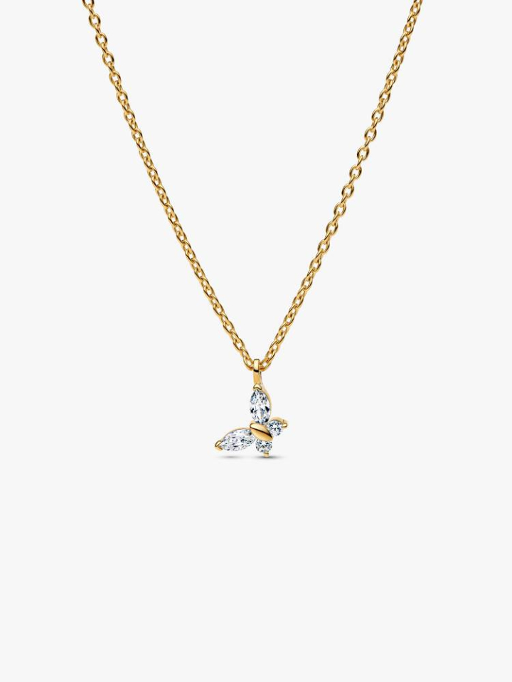 Dochais Collier en Or 14 Carats Pendentif Minimaliste Superposé avec Croix pour Femme